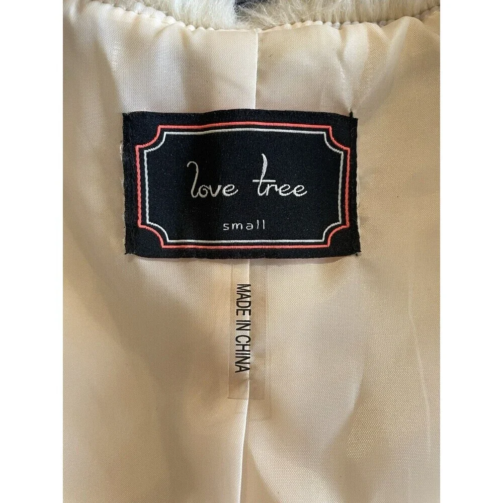 Love Tree Faux Fur Vest Size Small S Cream Women's‎ Boho Hippie Western